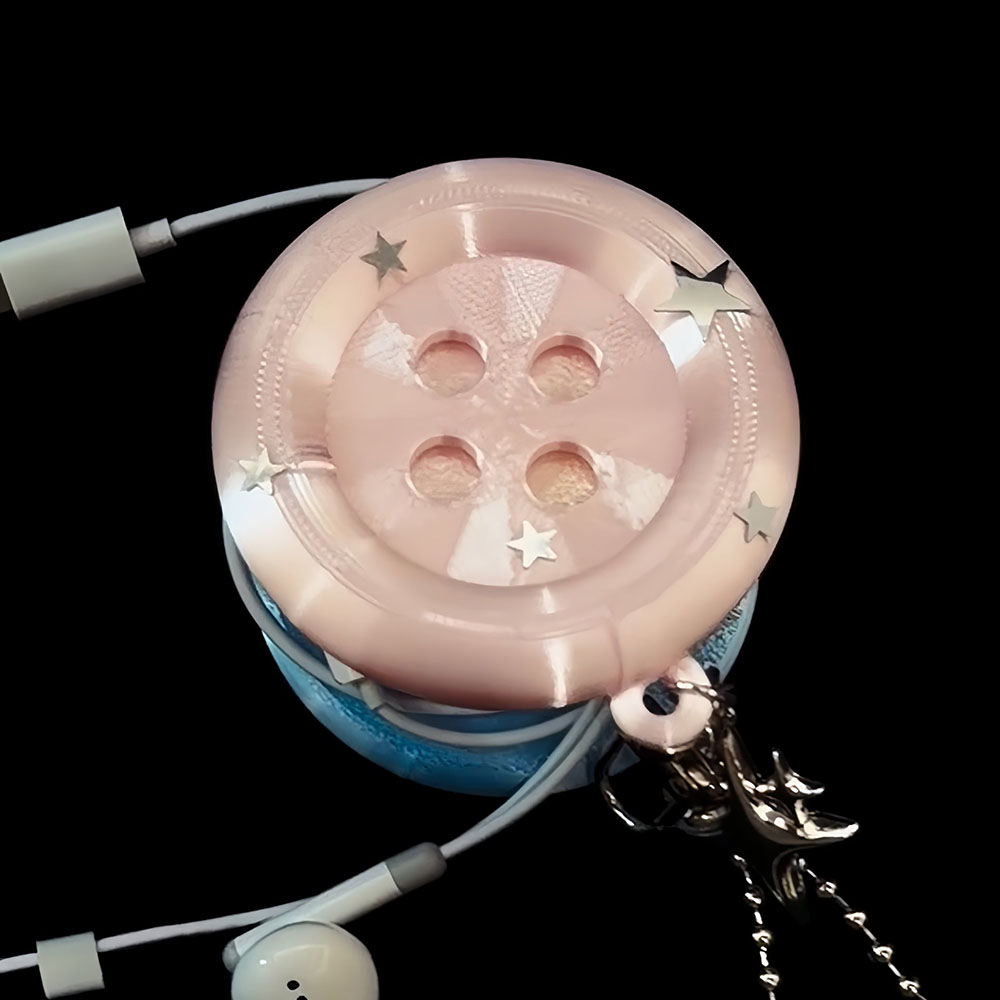 Kawaii Cable Organizer Button  - Cable Winder Keychain ulasan dan harga