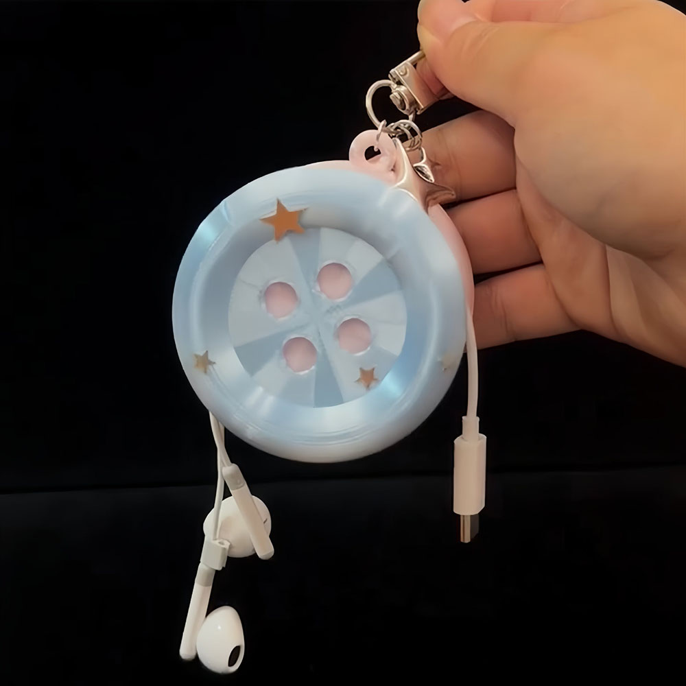 Kawaii Cable Organizer Button  - Cable Winder Keychain ulasan dan harga