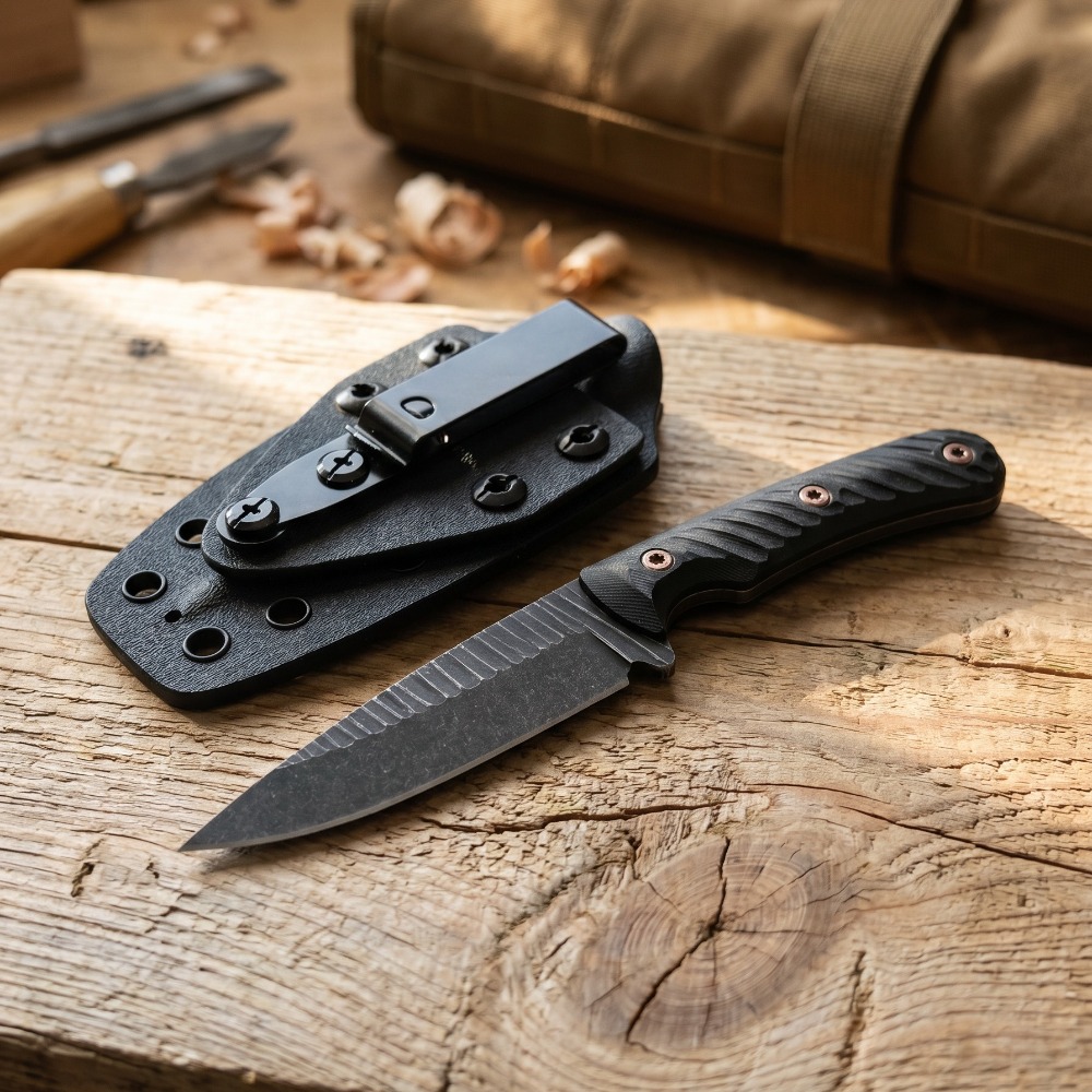Full Tang Bushcraft Knife D2 B - Edc Carry Fixed Blade Knife ulasan dan harga