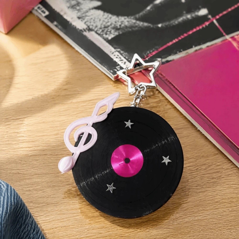 Y2K Vinyl Record Keychain Star - Cable Winder Keychain ulasan dan harga