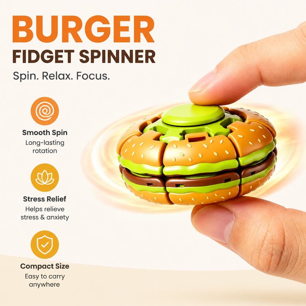 Humburger Fidget Spinner Toy R - Fidget Spinner Bearing ulasan dan harga