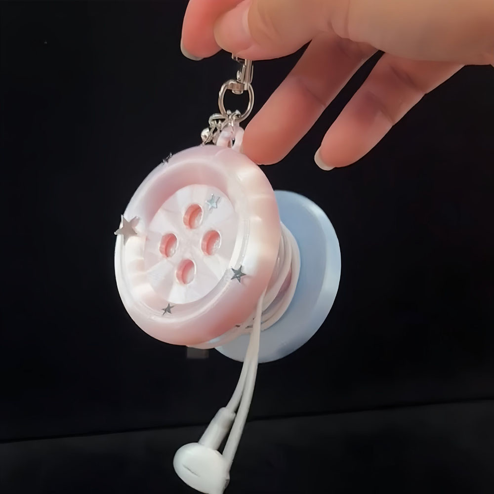 Cable Organizer Button Earphon - Cable Winder Keychain ulasan dan harga
