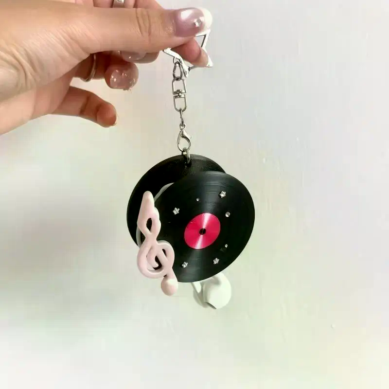 Y2K Vintage Record Shaped Earp - Cable Winder Keychain ulasan dan harga